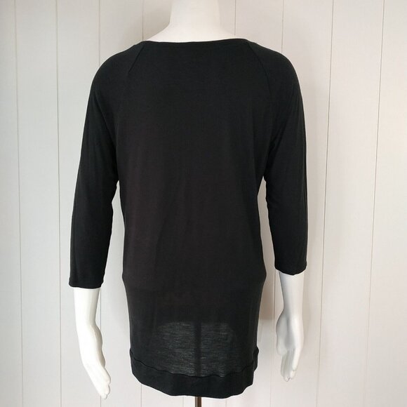 A.n.a. A New Approach Floral Top size Small S Black with Floral Print Raglan EUC - Picture 3 of 4